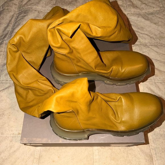 Rick Owens Tan Knee-High Boots 41/8